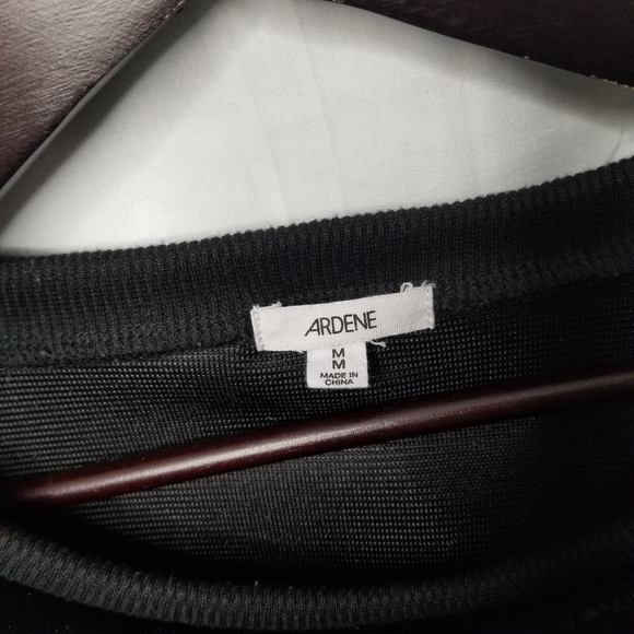 Black faux fur fuzzy sweater crewneck M - Picture 3 of 6